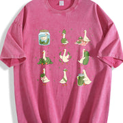 Pickle Lover Silly Goose Vintage Washed T-Shirt in Red