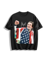 Jack Hughes USA Hockey Cotton T-Shirt in Black