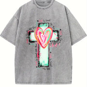 God Is Good All the Time Vintage Washed T-Shirt in Gray