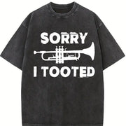 Trumpet Sorry I Tooted Vintage Washed T-Shirt in Black