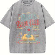 Belle's Book Club Retro Tale as Old as Time Vintage Washed T-Shirt in Gray