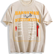 Handyman Hourly Rate vintage washed oversized T-shirt in Beige