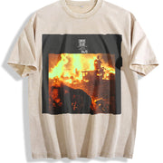 Horse by a Burning House Vintage Washed T-Shirt in Beige