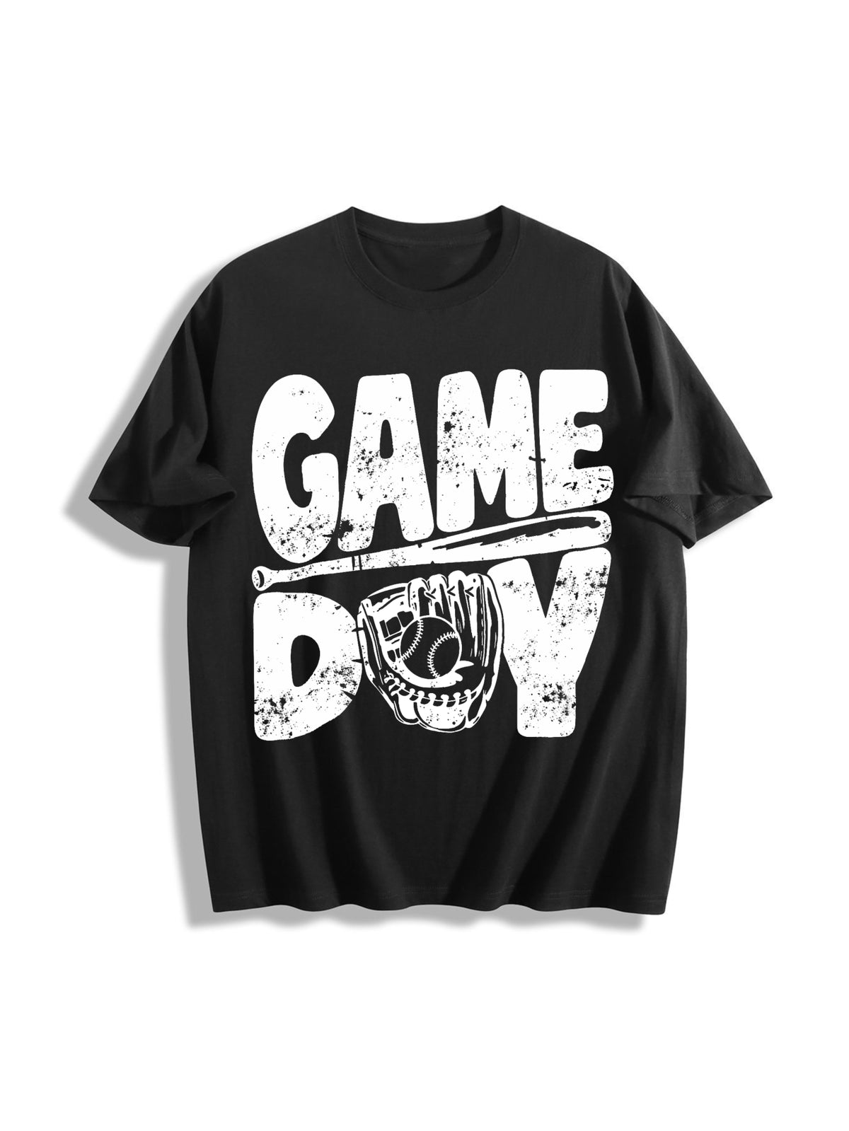 Baseball Gameday Game Day Cotton T-Shirt in Black