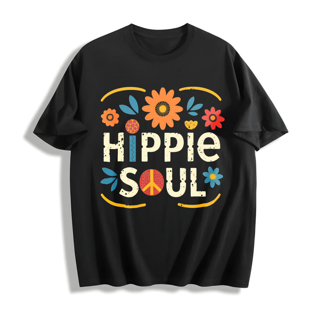180 G 1pc Bold Short-sleeved Cotton T-Shirt in Black