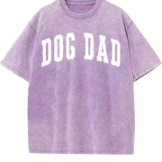 Dog Dad for Fathers Day Dog Lover Vintage Washed T-Shirt in Purple