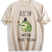 Rizz Em with the Tism Vintage Washed T-Shirt in Beige