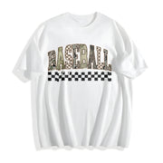 Camo Baseball Mama Coquette Baseball Military Camouflage Cotton T-Shirt in White