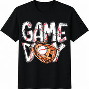 Game Day Cute Softball Cotton T-Shirt in Black