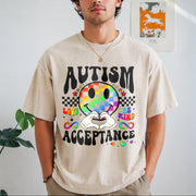 Autism Acceptance Mom Autism Vintage Washed T-Shirt in Beige