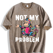 Thick Retro Vintage Washed T-Shirt in Brown