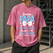 Papa Father's Day Birthday Vintage Washed T-Shirt in Red