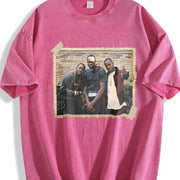 PAID IN FULL Mitch Ace & Rico Photo Classic Hood Hip Hop vintage washed oversized T-shirt in Red