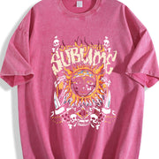 Sun vintage washed oversized T-shirt in Red