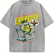 A Fit Pear Is a Happy Pear Exercise Vintage Washed T-Shirt in Gray