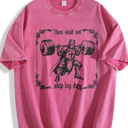 Thou Shalt Not Skip Leg Day Vintage Washed T-Shirt in Red