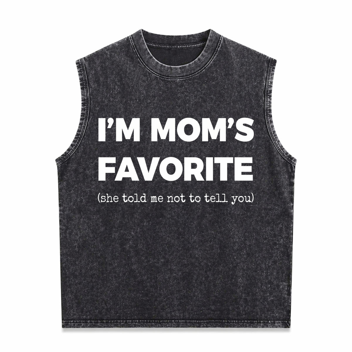 Moms Favorite Son Daughter I'm Mom's Favorite Golf Vintage Washed Tank Top in Black