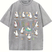 It's OK to Be Different Autism Goose vintage washed oversized T-shirt in Gray