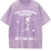 The Horrors Persist but So Do I Vintage Washed T-Shirt in Purple