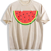 Watermelon Pocket Vintage Washed T-Shirt in Beige