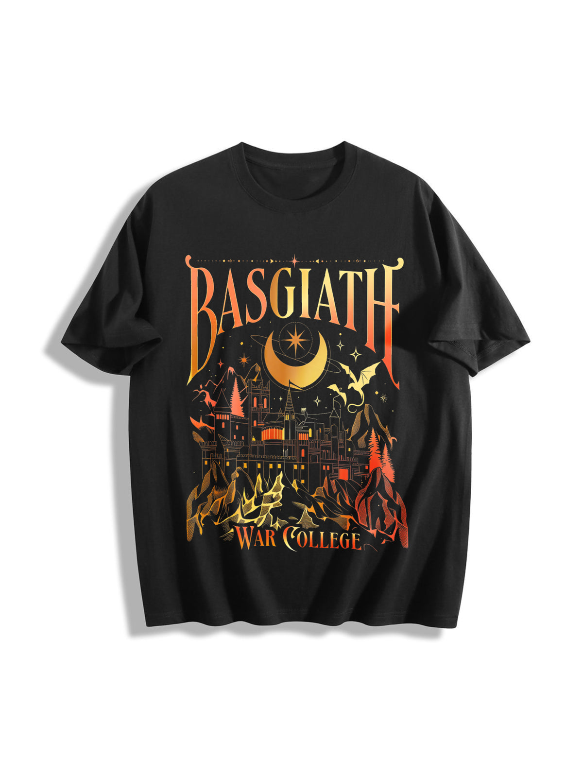 Basgiath War College Cotton T-Shirt in Black