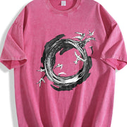1 Pcs Heavy Adorable Vintage Washed T-Shirt in Red
