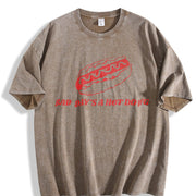 Bad Day to Be a Hot Dog Ironic Meme Boxy DTG Vintage Washed T-Shirt in Brown