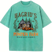 Hagrid's Pumpkin Patch Vintage Washed T-Shirt in Blue