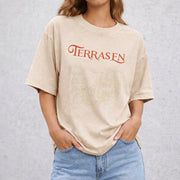 Terrasen Home of Stag vintage washed oversized T-shirt in Beige