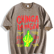 ✊🏾 Chinga La Migra Vintage Washed T-Shirt in Brown