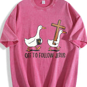 Christianity Silly Goose Vintage Washed T-Shirt in Red