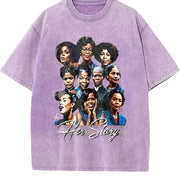 Black Empowerment Portraits & A Long Hot Story - Spring/ vintage washed oversized T-shirt in Purple