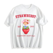 Adult Strawberry Shortcake Cotton T-Shirt in White