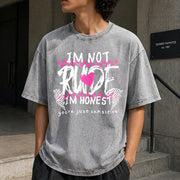 Letter Ladies Vintage Washed T-Shirt in Gray