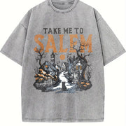 Take Me to Salem Vintage Washed T-Shirt in Gray