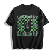Let's Get Lucked Up Cotton T-Shirt in Black