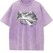 Smoking Frog Meme Viral Internet Meme ® Frogs Vintage Washed T-Shirt in Purple
