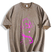 Mitsuri x Demon Slayer – Love Hashira Rage Mode in Heavy vintage washed oversized T-shirt in Brown