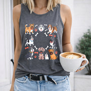 Life Is Better with Dogs Women's Color Cotton Tank Top in Gray