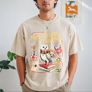 Merry Christmas Ya Filthy Retro Wizard Holiday Wizard Vintage Washed T-Shirt in Beige