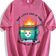 Emotional Dumpster Fire Vintage Washed T-Shirt in Red