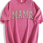 Leopard Mama Mothers Day Mom vintage washed oversized T-shirt in Red