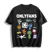 Onlyfans Cursed Ironic Twitter Meme Cotton T-Shirt in Black