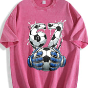 67 Soccer Vintage Washed T-Shirt in Red