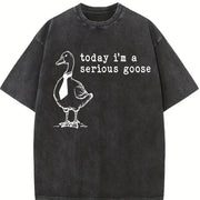 Today I'm a Serious Goose Vintage Washed T-Shirt in Black