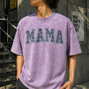 Mama with Toile Floral Vintage Washed T-Shirt in Purple