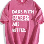 Dads with Beards Are Better Vintage Washed T-Shirt in Red