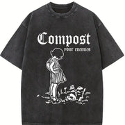 Compost Your Enemies Vintage Washed T-Shirt in Black