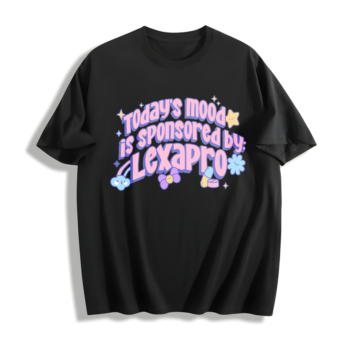 Today's Mood Is Sponsored by Lexapro Cotton T-Shirt in Black