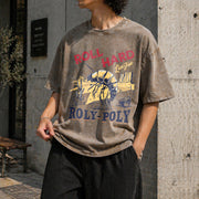 Roly-poly Cowboy Rodeo Cowgirl Vintage Washed T-Shirt in Brown